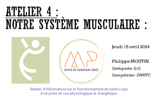 JMM Atelier 4 : Votre système musculaire peut vous aider